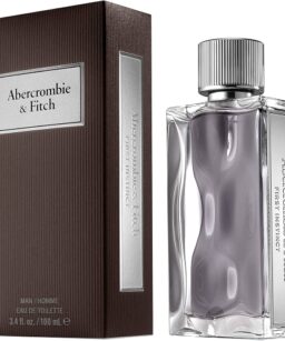 Abercrombie & Fitch First Instinct men's cologne in sleek bottle with packaging.