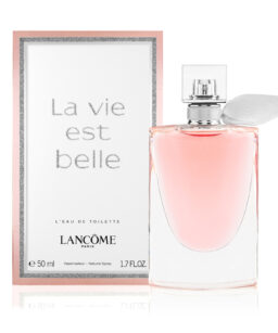 Elegant La Vie Est Belle perfume bottle with soft pink fragrance, perfect for women. Wholesale fragr.