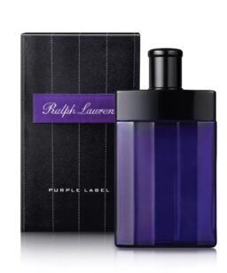 Ralph Lauren Purple Label men's cologne in a sleek blue bottle, perfect for luxury fragrance enthusi.
