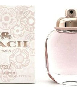 Coach Floral perfume bottle with floral charm accessory.