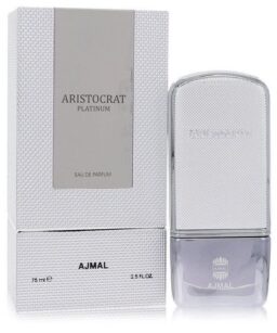 Elegant men's fragrance, Ajmal Aristocrat Platinum Eau de Parfum, luxurious scent for sophisticated.