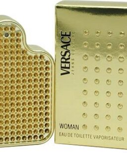 Versace Jeans Couture perfume bottle with gold accents, perfect for women’s fragrance collection.