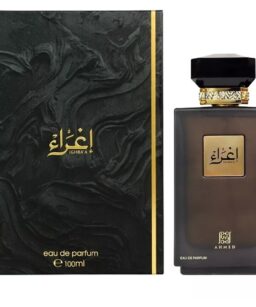 Ahmed Al Maghribi Ighra'a Eau de Parfum for Men, luxurious fragrance in a sleek black bottle.