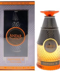 Odyssee II men's fragrance by Anfar, 100ml, with a distinctive black and orange bottle design.