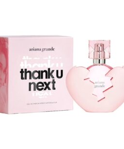 Ariana Grande Thank U Next perfume bottle and box, available at wholesale fragrance shop.