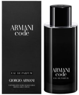 Armani Code men's perfume bottle with packaging, Eau de Parfum by Giorgio Armani.
