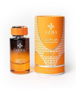 Azha Amber Eclipse men's perfume bottle and packaging from wholesale fragrance shop.