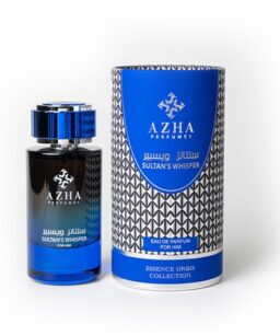 Azha Sultan's Whisper men's perfume bottle with packaging.