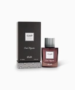 Rasasi Hamasaat Oud Majestic cologne bottle with packaging, luxurious men's fragrance.