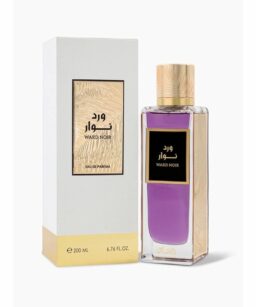 Rasasi Ward Noir men's perfume in a stylish purple bottle with gold accents.