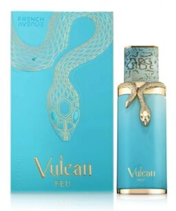 Vulcan Feu unisex perfume bottle with snake detail, perfect for wholesale fragrance buyers.