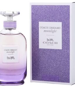 Coach Dreams Moonlight perfume bottle with purple gradient design.