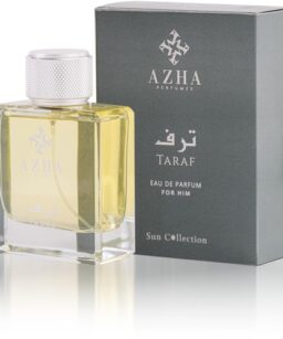 Eau de Parfum for men from Azha Taraf, featuring a sleek glass bottle and elegant packaging.