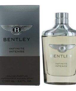 Bentley Infinite Intense perfume bottle with packaging, luxury fragrance for men.