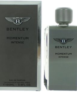 Bentley Momentum Intense perfume bottle and box for wholesale fragrance supply.