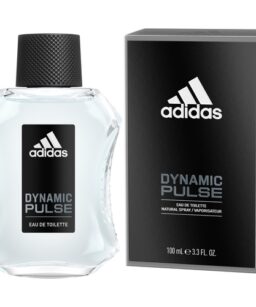 Adidas Dynamic Pulse men's fragrance, 100ml, in sleek bottle with black cap and matching box, ideal.