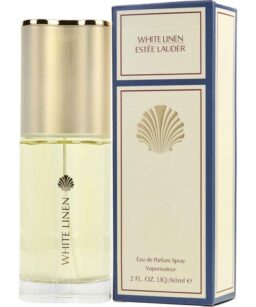 White Linen Estee Lauder perfume bottle for women, elegant fragrance, 2 fl oz, classic scent.