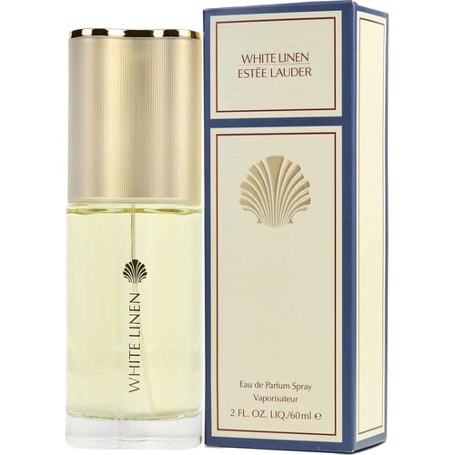 White Linen Estee Lauder perfume bottle for women, elegant fragrance, 2 fl oz, classic scent.