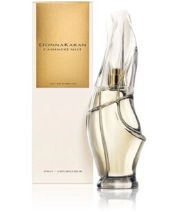 Donnakaran Cashmere Mist perfume bottle with elegant glass design.