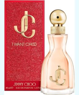 Jimmy Choo I Want Choo perfume bottle with packaging.