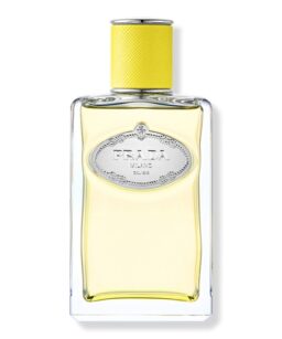 Prada Milano perfume bottle with yellow cap, wholesale fragrance supplier.