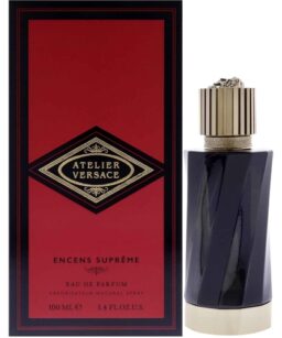 Versace Atelier Encens Supreme perfume bottle with elegant packaging.